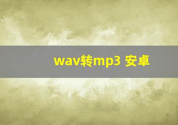 wav转mp3 安卓